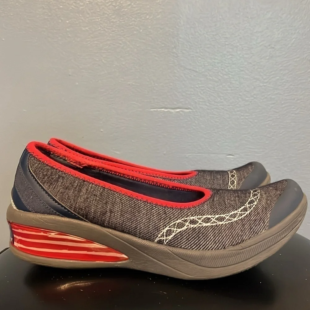 Natural Sport Comfort Shoes Casual Ladies Slip On Flexible Pull On Blue Size 7.5